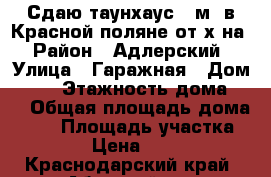 Сдаю таунхаус 35м2 в Красной поляне от х-на › Район ­ Адлерский › Улица ­ Гаражная › Дом ­ 36 › Этажность дома ­ 1 › Общая площадь дома ­ 35 › Площадь участка ­ 300 › Цена ­ 3 500 - Краснодарский край, Абинский р-н Недвижимость » Дома, коттеджи, дачи аренда   . Краснодарский край